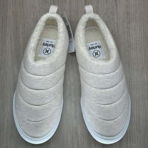 Hurley Arlo Puff Clog Shoes Womens 7M Slip On Sherpa Lined Low Top Cozy Natural - Picture 9 of 13